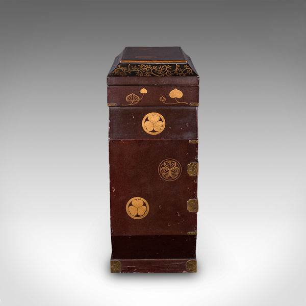 Antique Meiji Table Box, Japanese, Lacquered, Loose Leaf Tea Case, Victorian