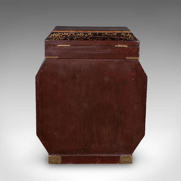 Antique Meiji Table Box, Japanese, Lacquered, Loose Leaf Tea Case, Victorian