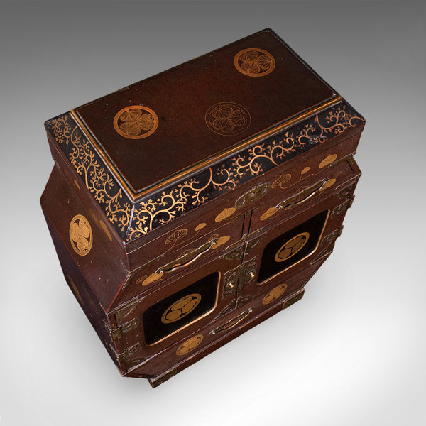 Antique Meiji Table Box, Japanese, Lacquered, Loose Leaf Tea Case, Victorian