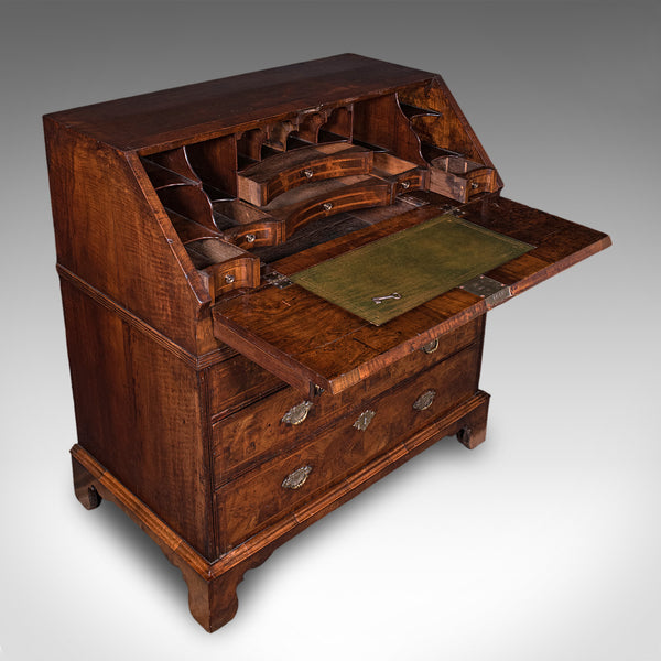 Antique Fall Front Bureau, English, Walnut, Writing Cabinet, Georgian, C.1750