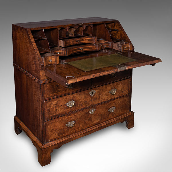 Antique Fall Front Bureau, English, Walnut, Writing Cabinet, Georgian, C.1750