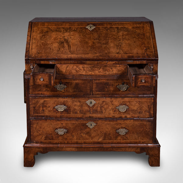 Antique Fall Front Bureau, English, Walnut, Writing Cabinet, Georgian, C.1750