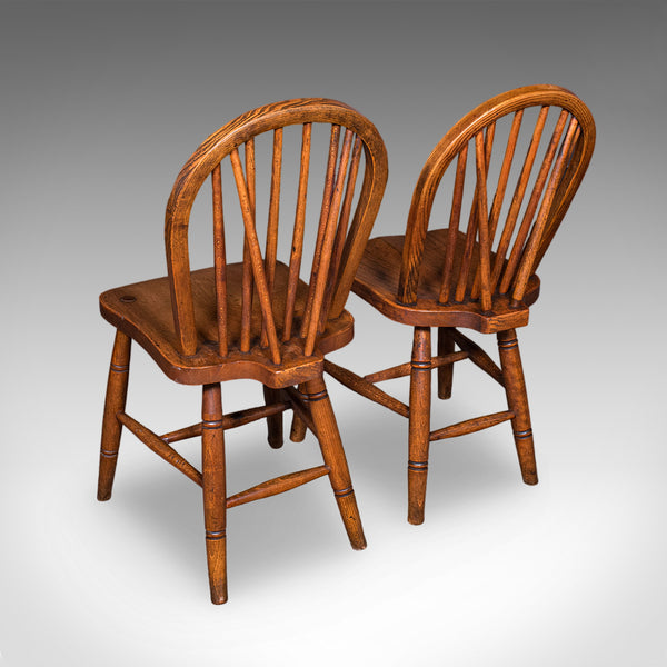 Set of 4 Side Chairs, English Hoop Back Seats, WWII, Broad Arrow, Reception Hall