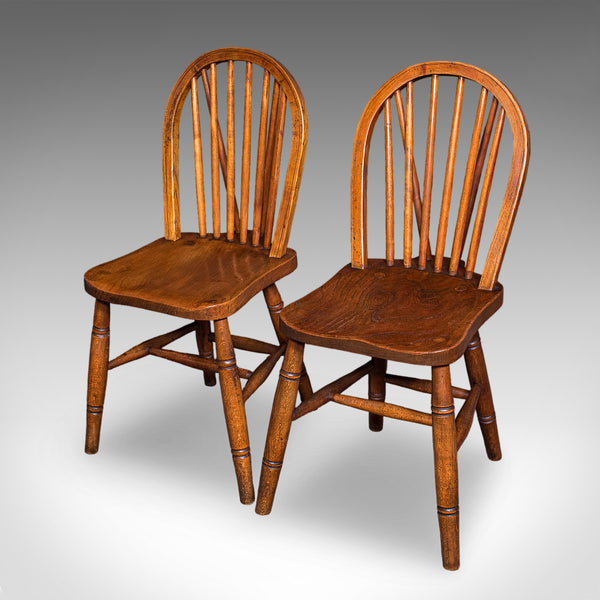 Set of 4 Side Chairs, English Hoop Back Seats, WWII, Broad Arrow, Reception Hall