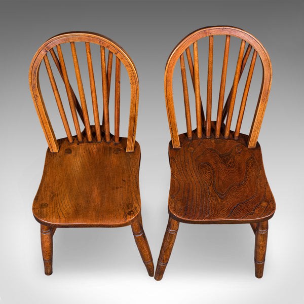 Set of 4 Side Chairs, English Hoop Back Seats, WWII, Broad Arrow, Reception Hall