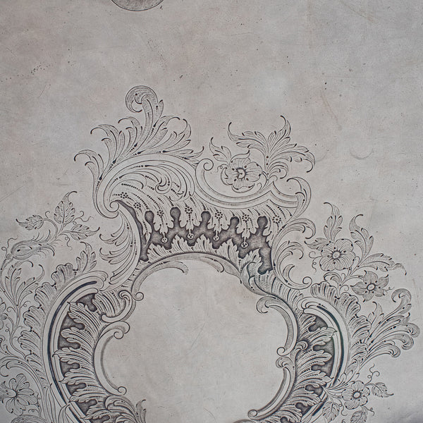 Large Antique Presentation Tray, English, Silver Plate, Afternoon Tea, Victorian