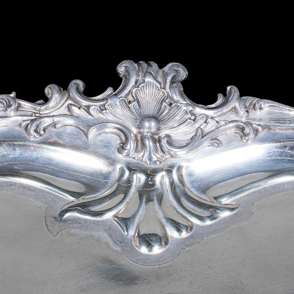 Large Antique Presentation Tray, English, Silver Plate, Afternoon Tea, Victorian