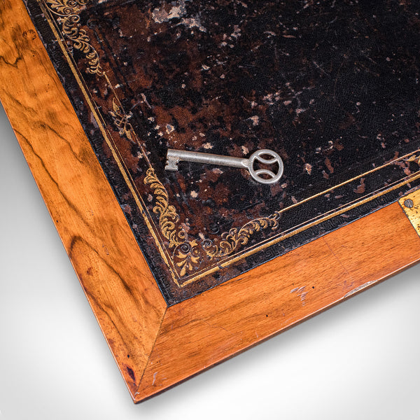 Antique Admiral's Writing Station, English, Walnut, Stationery Case, Regency