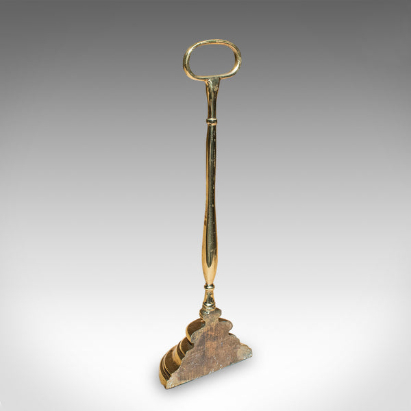 Rare Antique Trio of Door Butlers, English, Brass Doorstop, Edwardian, C.1910