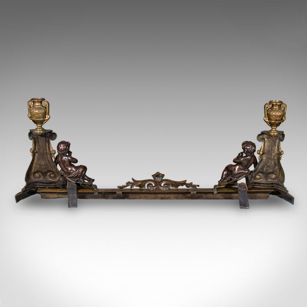 Antique Adjustable Fireplace Fender, English Brass, Fire Kerb, Victorian, C.1880