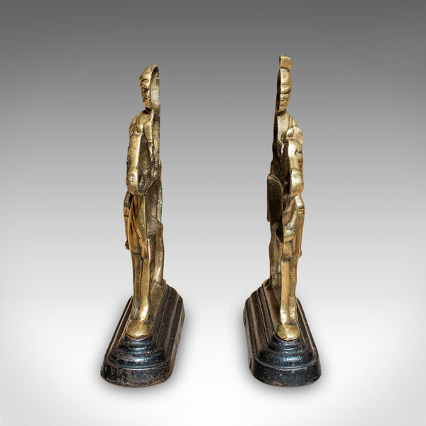 Pair of Antique Mounted Horse Rider Bookends, English, Book Rests, Victorian
