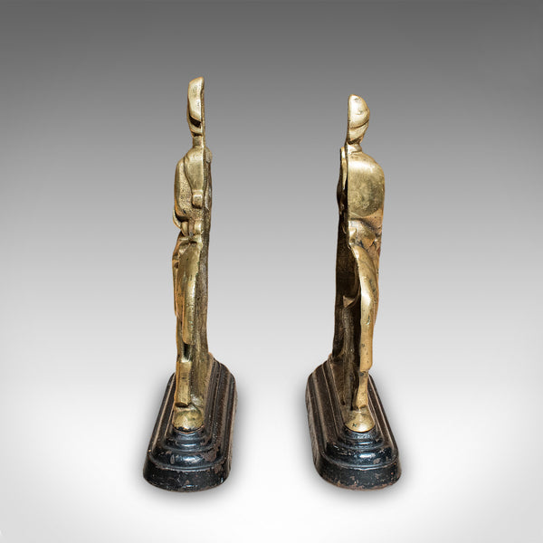 Pair of Antique Mounted Horse Rider Bookends, English, Book Rests, Victorian