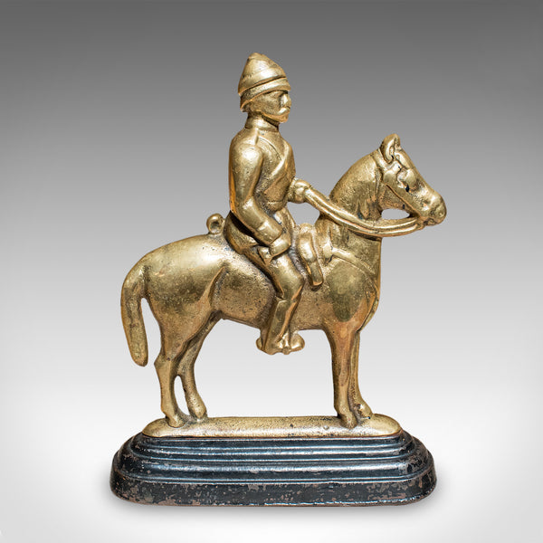 Pair of Antique Mounted Horse Rider Bookends, English, Book Rests, Victorian