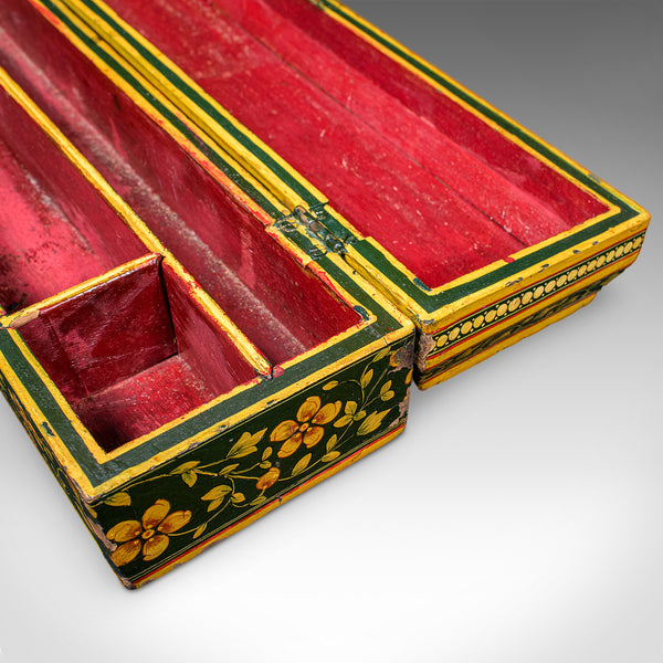Antique Calligrapher's Quill Box, Austrian, Hand Painted, Pen Case, Edwardian