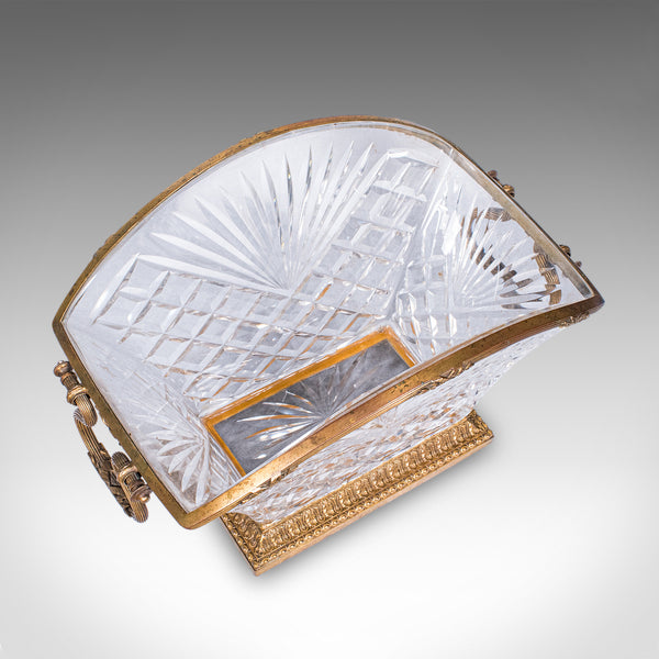 Antique Serving Dish, French, Cut Glass, Ormolu, Bowl, Empire Taste, Victorian