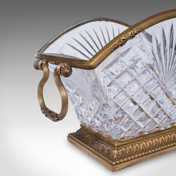 Antique Serving Dish, French, Cut Glass, Ormolu, Bowl, Empire Taste, Victorian