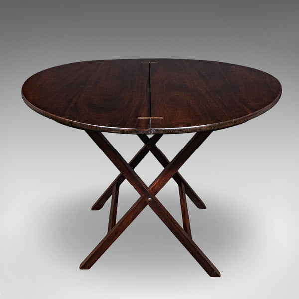 Antique Kitchen Garden Table, English, Folding, Coaching, Occasional, Edwardian