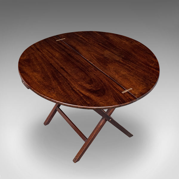Antique Kitchen Garden Table, English, Folding, Coaching, Occasional, Edwardian