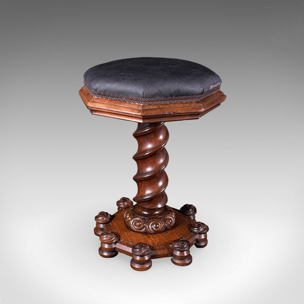 Antique Estate Chapel Organist's Stool, Scottish, Walnut Music Riser, William IV