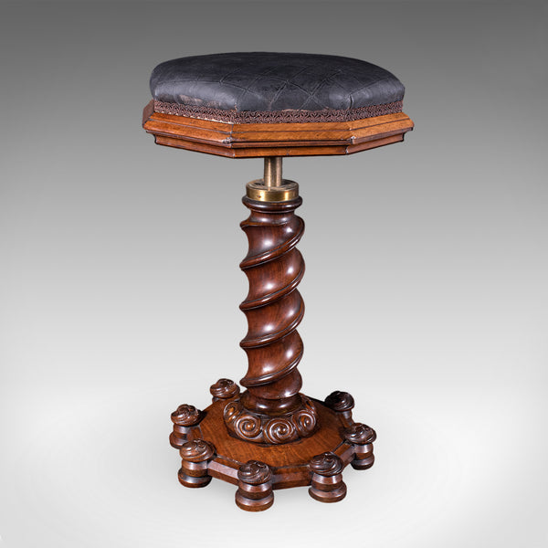 Antique Estate Chapel Organist's Stool, Scottish, Walnut Music Riser, William IV