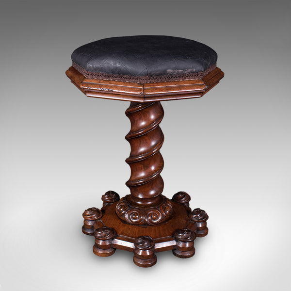 Antique Estate Chapel Organist's Stool, Scottish, Walnut Music Riser, William IV