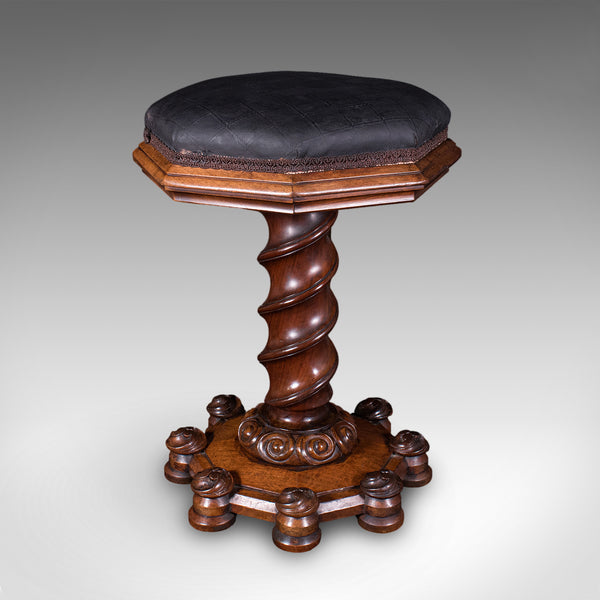 Antique Estate Chapel Organist's Stool, Scottish, Walnut Music Riser, William IV