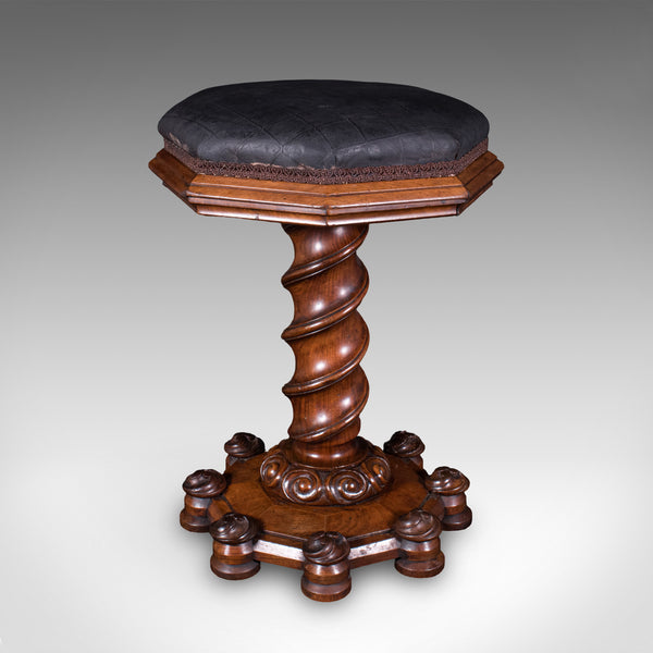 Antique Estate Chapel Organist's Stool, Scottish, Walnut Music Riser, William IV