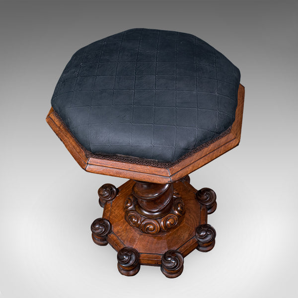 Antique Estate Chapel Organist's Stool, Scottish, Walnut Music Riser, William IV
