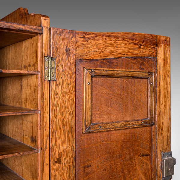 Antique Estate Gamekeeper's Cabinet, Scottish, Oak, Clerk's Cupboard, Victorian
