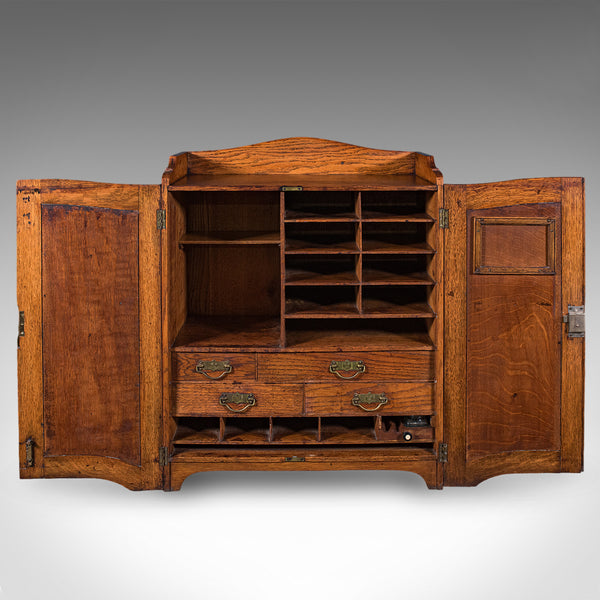 Antique Estate Gamekeeper's Cabinet, Scottish, Oak, Clerk's Cupboard, Victorian