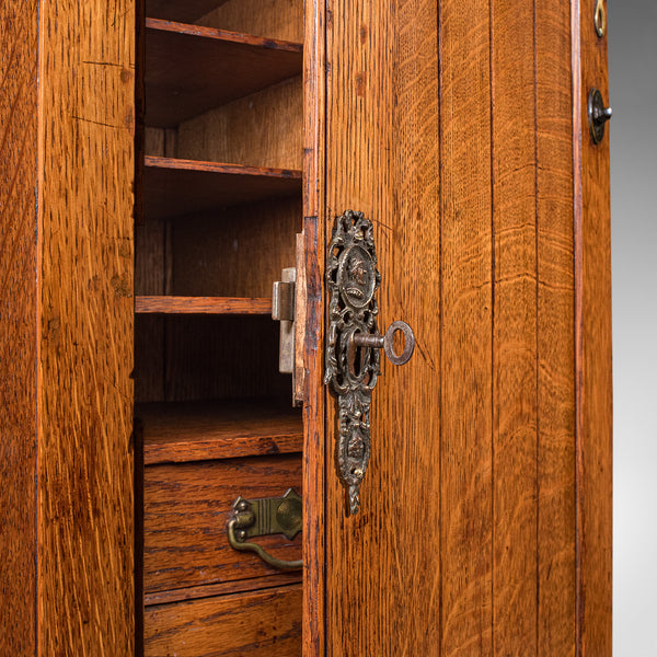 Antique Estate Gamekeeper's Cabinet, Scottish, Oak, Clerk's Cupboard, Victorian