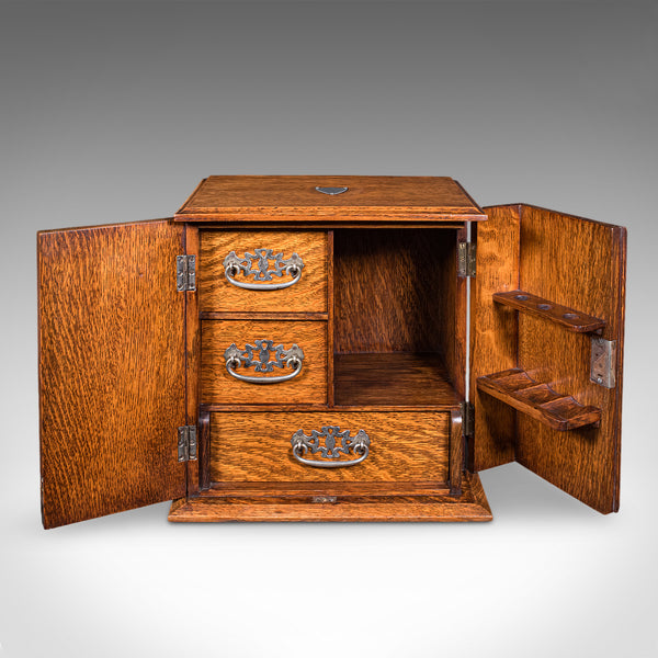 Antique Cambridge Doctor's Smoking Cabinet, English, Smoker's Case, Edwardian