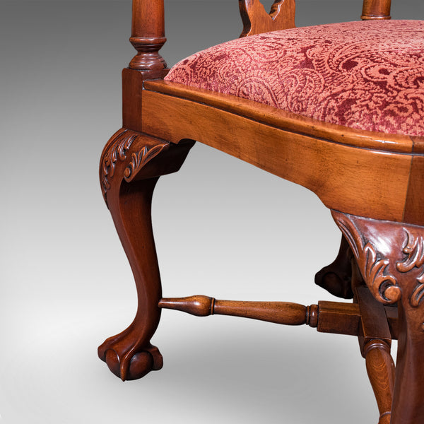 Antique Corner Armchair, English, Dressing Seat, Georgian Revival, Edwardian