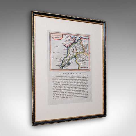 Antique Dual Sided Carnarvonshire Map, Atlas Excerpt, North Wales, Cartography