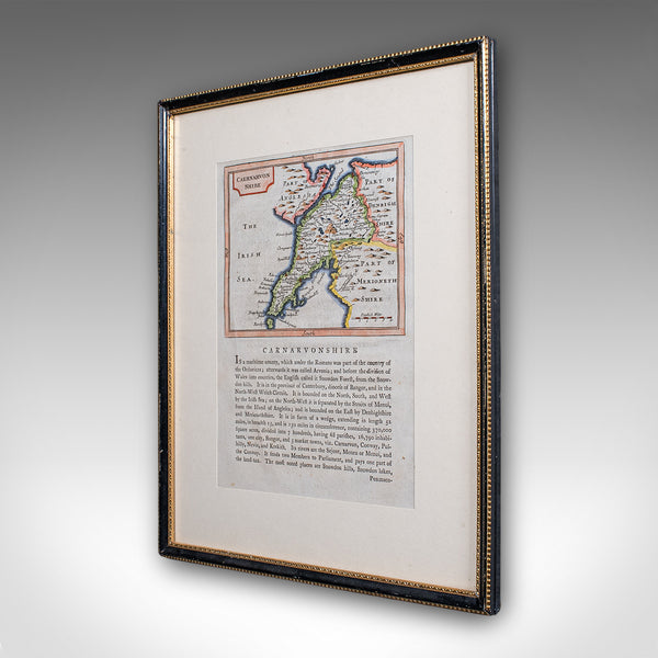 Antique Dual Sided Carnarvonshire Map, Atlas Excerpt, North Wales, Cartography