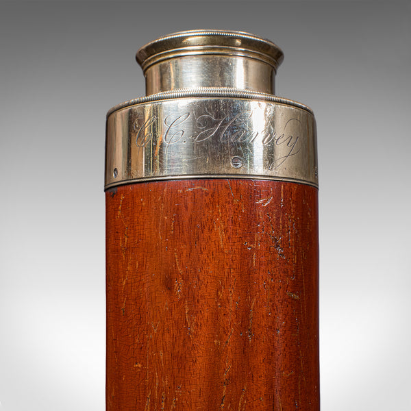 Large Antique 4 Draw Telescope, English, Maritime Spyglass, W Harris, William IV