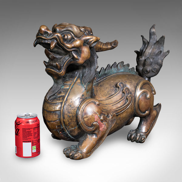 Large Vintage Pixiu Statue, Oriental, Bronze, Mythological, Figure, Feng Shui
