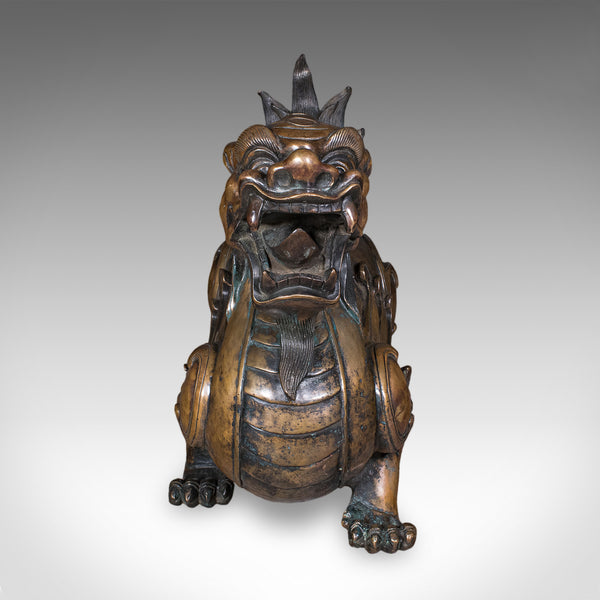 Large Vintage Pixiu Statue, Oriental, Bronze, Mythological, Figure, Feng Shui
