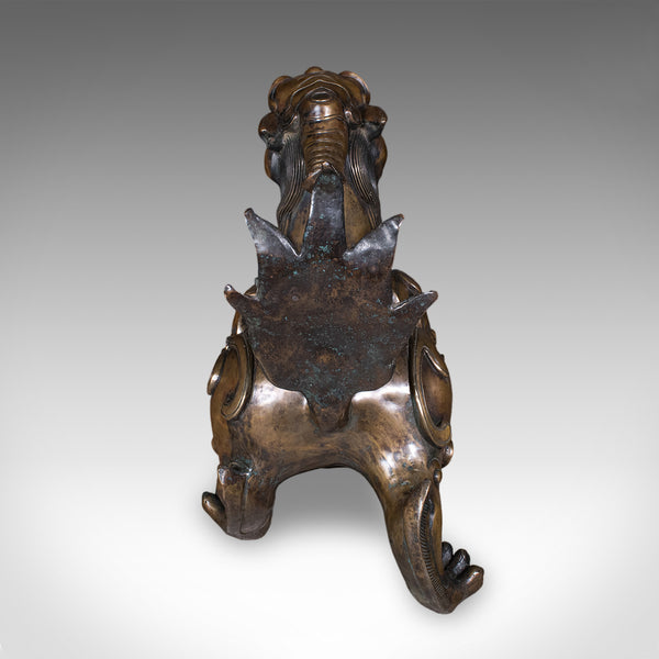 Large Vintage Pixiu Statue, Oriental, Bronze, Mythological, Figure, Feng Shui