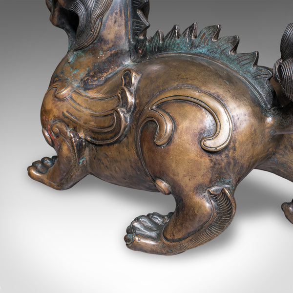 Large Vintage Pixiu Statue, Oriental, Bronze, Mythological, Figure, Feng Shui