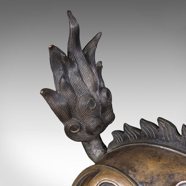 Large Vintage Pixiu Statue, Oriental, Bronze, Mythological, Figure, Feng Shui