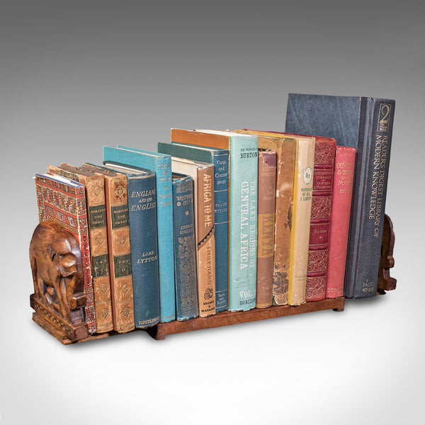 Vintage Carved Elephant Book Slide, Anglo-Indian, Colonial, Library, Art Deco