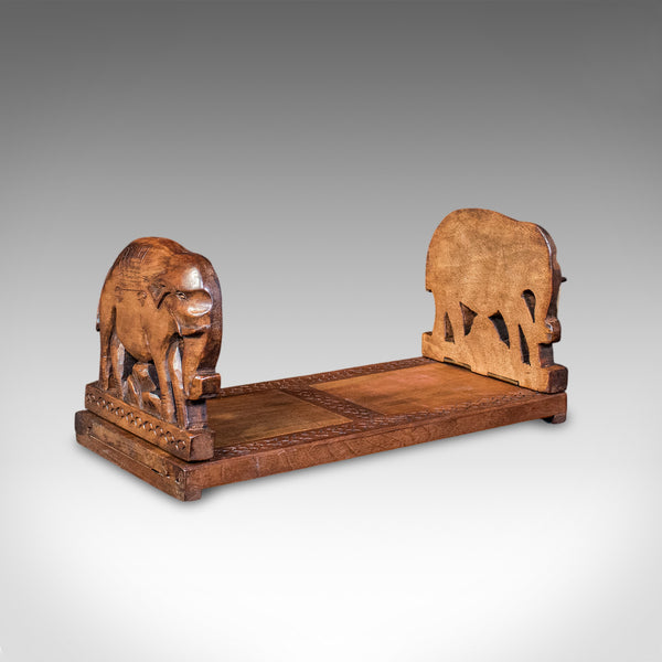 Vintage Carved Elephant Book Slide, Anglo-Indian, Colonial, Library, Art Deco
