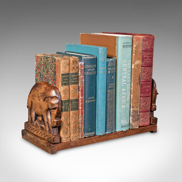 Vintage Carved Elephant Book Slide, Anglo-Indian, Colonial, Library, Art Deco