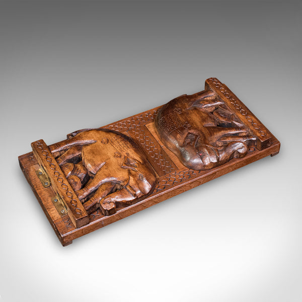 Vintage Carved Elephant Book Slide, Anglo-Indian, Colonial, Library, Art Deco