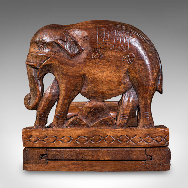Vintage Carved Elephant Book Slide, Anglo-Indian, Colonial, Library, Art Deco