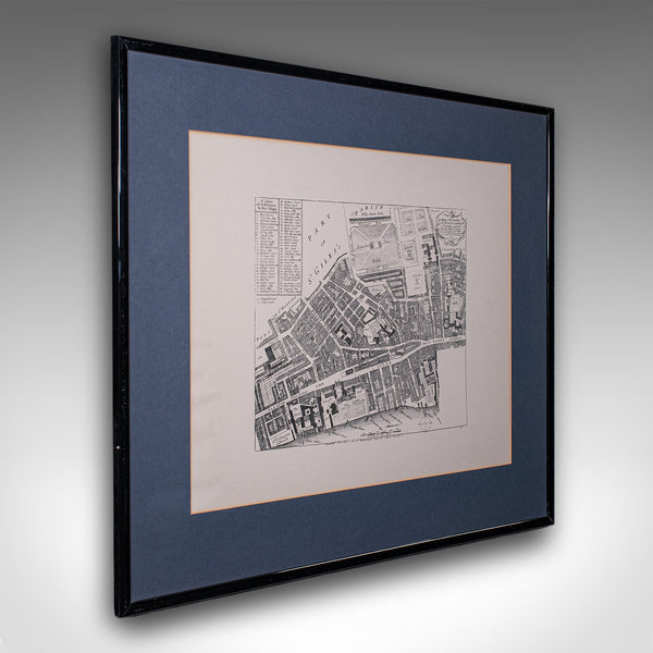 Vintage 18th Century Street Map, London, Lincoln's Inn, The Strand, Cartography