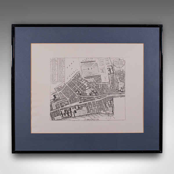 Vintage 18th Century Street Map, London, Lincoln's Inn, The Strand, Cartography