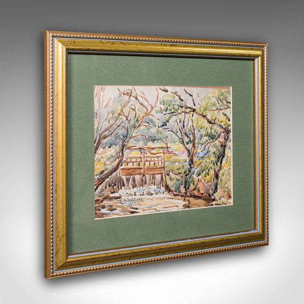 Vintage Watercolour Painting, Isle of Wight, English School, Framed Art, Dolding