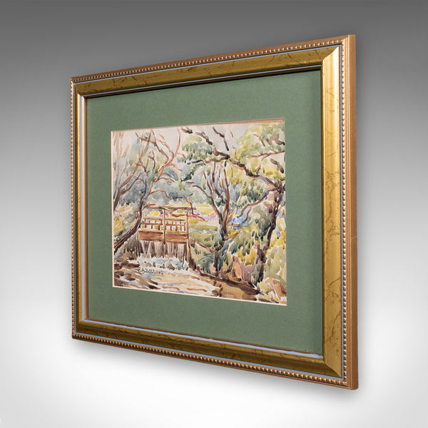 Vintage Watercolour Painting, Isle of Wight, English School, Framed Art, Dolding